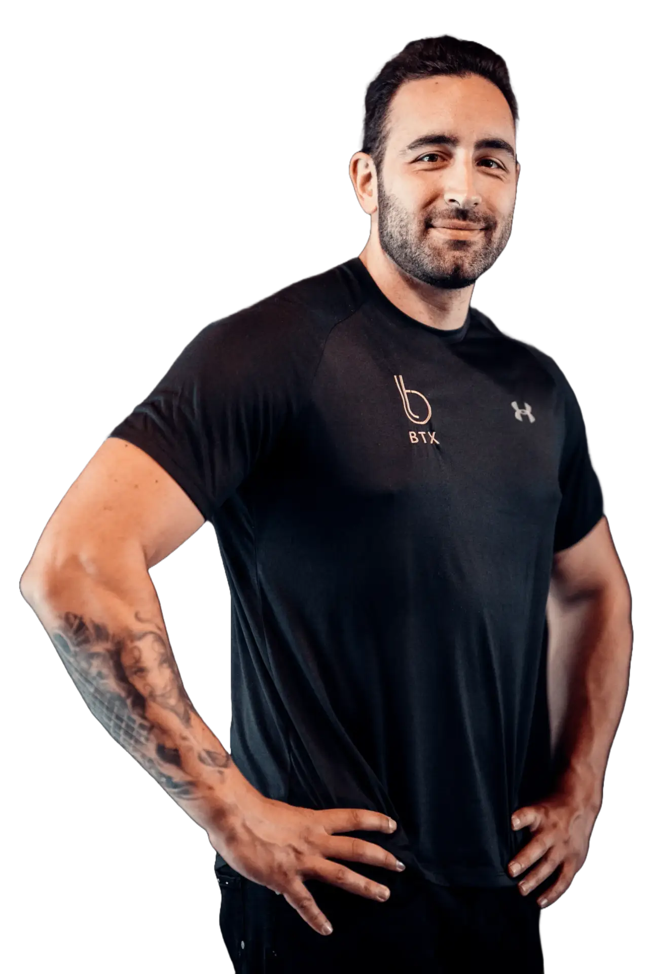 Giuseppe BTX personal trainer coaching client in Hampstead gym