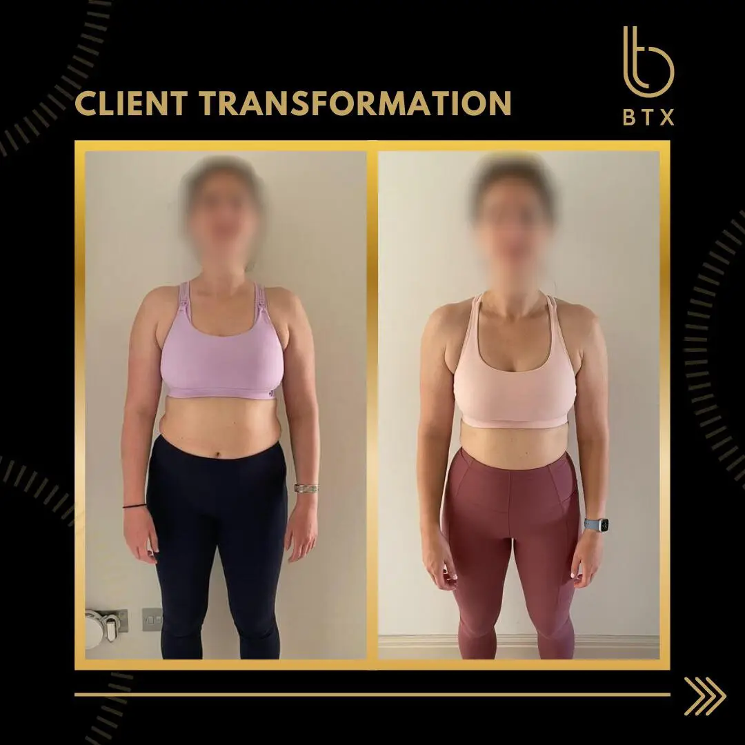 BTX client 12-week body transformation before and after comparison photo