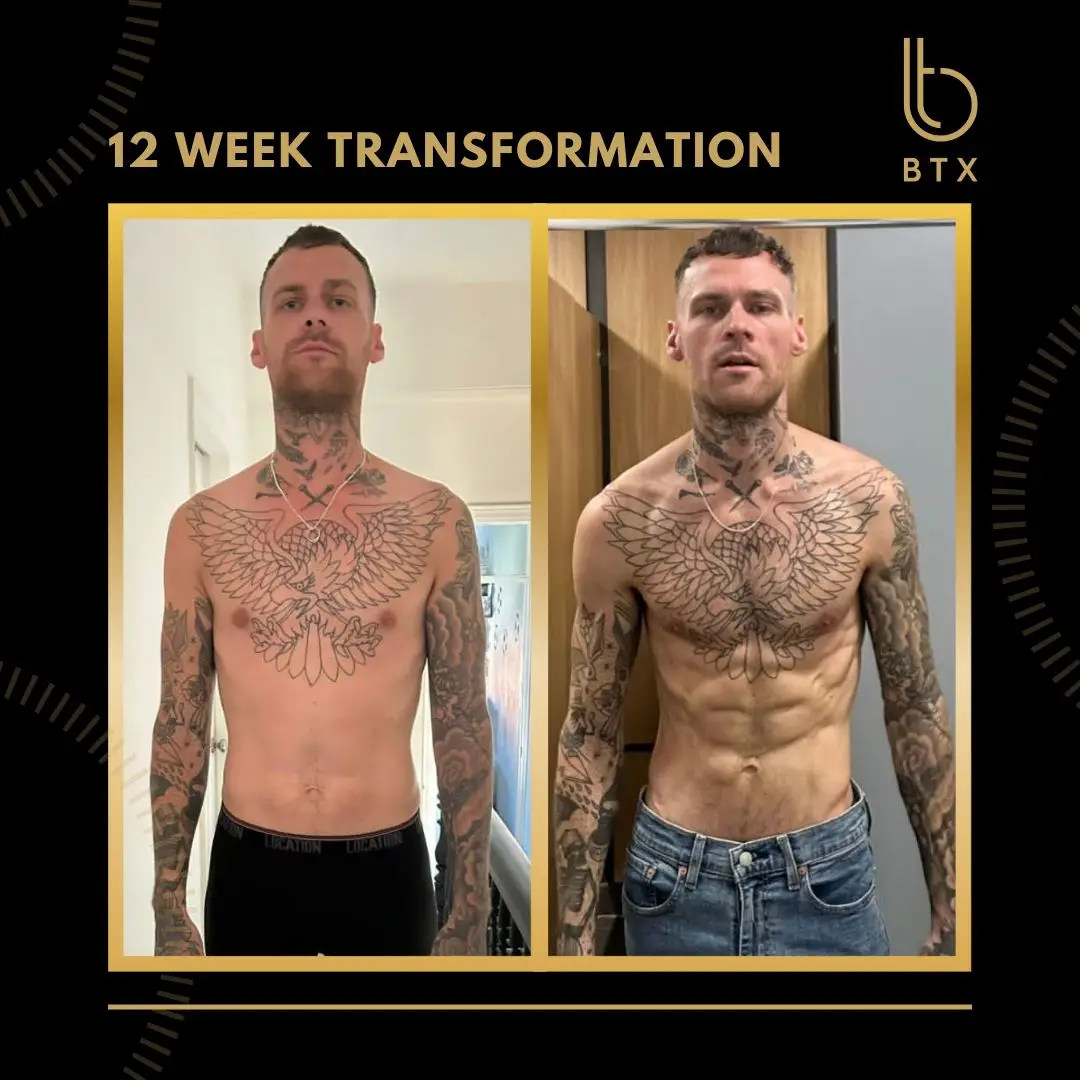 BTX personal training client body transformation before and after photo